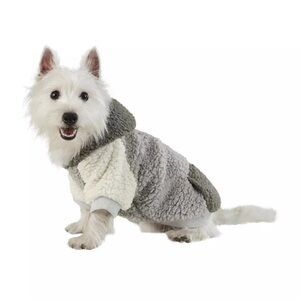 Koolaburra by UGG Theo Pet Hoodie for dogs Large Grey White Plush Warm NEW